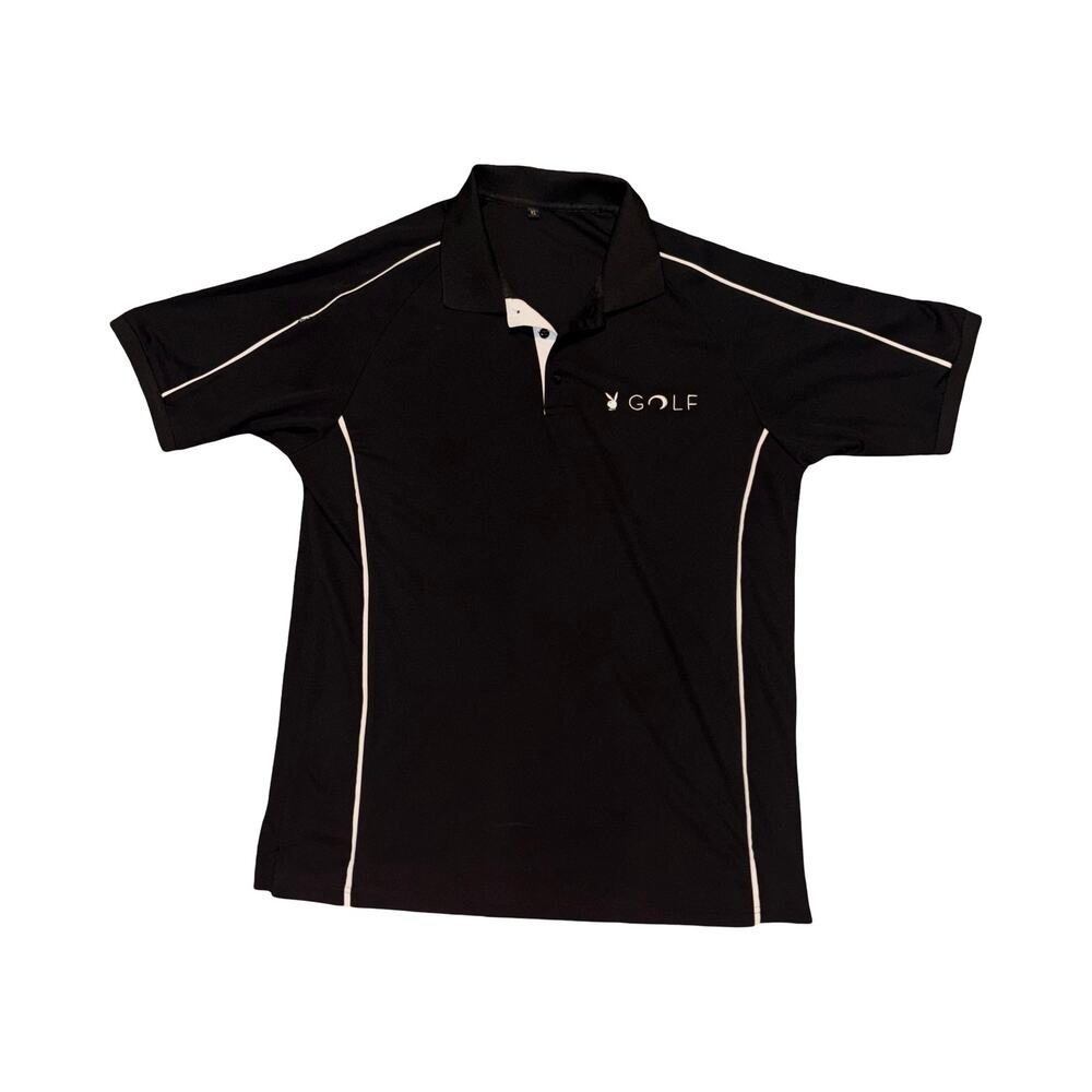 Vintage Playboy Golf Men's Black Performance Polo Shirt - Mens XL